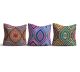 Lot de 3 coussins Hanae 43x43cm Tissu Motif Boho