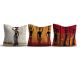 Lot de 3 coussins Imany 43x43cm Tissu Motif Femmes africaines