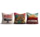 Lot de 3 coussins Marias 43x43cm Tissu Impression Hippie