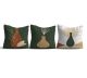 Lot de 3 coussins style abstrait Oke 43x43cm Tissu Motif Vase