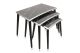 Lot de 3 table Rectangulaire Sitchas Bois Noir marbre