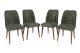 Lot de 4 chaises Conla Velours Vert foncé