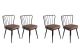 Lot de 4 chaises Gino Métal Noir et Velours Marron clair