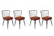 Lot de 4 chaises Gino Métal Noir et Velours Rouge