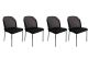 Lot de 4 chaises Kymil Métal Noir et Velours Gris et Noir