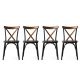 Lot de 4 chaises Rostam Métal Noir et Bois massif foncé