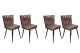 Lot de 4 chaises Scribe Métal Noir et Velours Marron clair