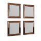 Lot de 4 miroirs murales Kafka 40x40cm Bois Bronze