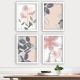 Lot de 4 tableaux encadré Blanc Eula 35x45cm Motif Peinture florale