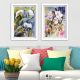 Lot de 4 tableaux encadré Blanc Eula 35x45cm Motif Peinture florale abstrait