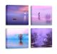 Lot de 4 tableaux Pictura L30xH30cm Motif Paysages, Nuance de Violet