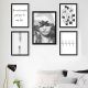 Lot de 5 tableaux encadrés Noir Aranea Motif Expression d'amour Noir et Blanc