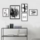 Lot de 5 tableaux encadrés Noir Aranea Motif Sensuel Noir et Blanc