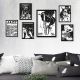 Lot de 6 tableaux encadrés Noir Aranea Motif Jazz Noir et Blanc