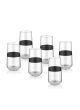 Lot de 6 verres ceinturés fond arrondi Pepita 480 cc Verre Transparent Noir