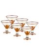 Lot de 6 verres de glace Bonnet 120ml Verre Transparent avec bandes Or rose