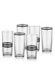 Lot de 6 verres mix liseré ceinturé Pepita 225 cc Verre Transparent Noir