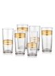 Lot de 6 verres mix liseré ceinturé Pepita 225 cc Verre Transparent Doré