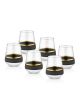 Lot de 6 verres trapèze ceinturé Pepita 425 cc Verre Transparent Argenté Noir