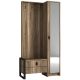 Meuble d'entré avec miroir Asha L90xH180cm Bois foncé