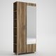 Meuble d'entré avec miroir Wander L80xH185cm Bois foncé