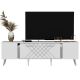 Meuble TV Bourgogne 150cm Blanc et Argent