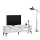 Meuble TV design géométrique moderne 150cm Paron Blanc