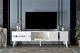 Meuble TV design Vanda L150cm Blanc et Bond Argent