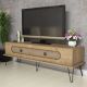 Meuble TV Dover L145cm Bois foncé et Chêne clair