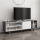 Meuble TV Prifma Mélaminé intérieur Blanc et Anthracite