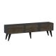 Meuble TV style scandinave Haldus 150cm Bois foncé et Anthracite