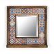 Miroir mural Dallat L32,5xH33cm Bois massif foncé Motif Marocaine