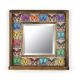 Miroir mural Dallat L32,5xH33cm Bois massif foncé Motif Papillon