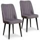 Lot de 2 chaises Nerli Velours Gris et Métal Noir