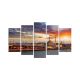 Pentaptyque Atos L110xH60cm Motif Istanbul au coucher du soleil Multicolore