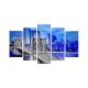 Pentaptyque Grex Motif Pont de Brooklyn Bleu et Gris