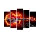 Pentaptyque tableau Atos Motif Guitare en feu