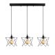 Plafonnier 3 lampes alignées Eihr 98cm Métal Noir