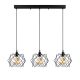 Plafonnier 3 lampes alignées Rhie 98cm Métal Noir