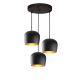 Plafonnier 3 lampes asymétriques Noxa Cable et Métal Noir