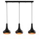 Plafonnier fiole 3 lampes alignées Noxa Métal Noir