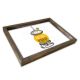 Plateau de table rectangle Caupona 30x40cm Pin massif foncé et Motif 