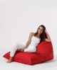 Pouf / coussin de sol triangle Gilka 90x145cm Tissu Rouge