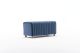 Pouf / Repose pied Sammy 80cm Bois Naturel et Velours Bleu