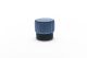 Pouf rond Sammy D40cm Velours Noir et Bleu