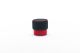 Pouf rond Sammy D40cm Velours Rouge et Noir