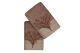 Set de 2 serviettes essuie-main grand liteau broderie arbre Apparatum 50 x 90 cm 100% Micro Coton Crème Marron