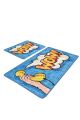 Set de 2 tapis de salle de bain Popart Impression BD Wow Bleu