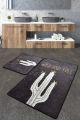 Set de 2 tapis de salle de bain rectangles Artem cactus Micro Polyamide 