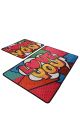 Set de 2 tapis de salle de bain rectangles Trekug Velours Motif Pop'art 